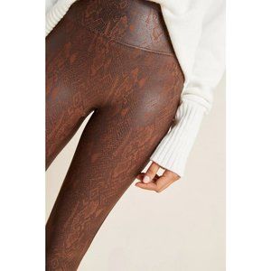 NEW Spanx Snake-Printed Faux Leather Full Length Leggings Size S
